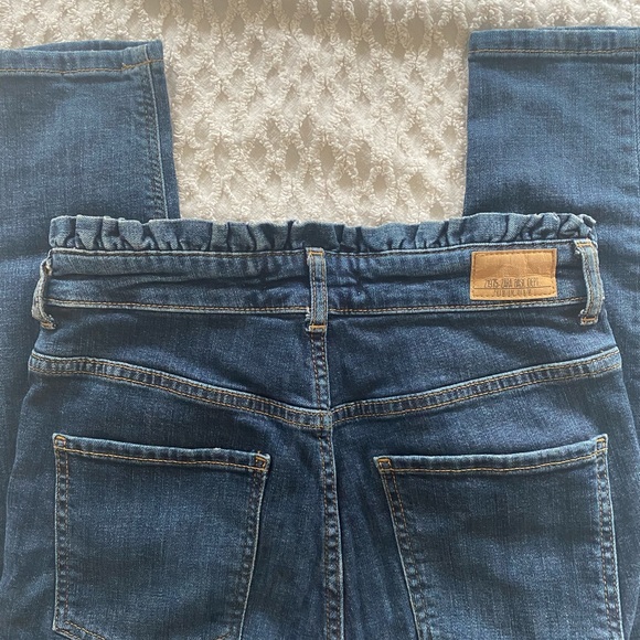 Zara High Waist Disco Jeans Ruffled 2 4 38 Skinny - Picture 3 of 6